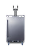 Built-in commercially approved dual tap cold brew kegerator in stainless steel