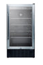 18" wide ADA compliant built-in undercounter glass door refrigerator with stainless steel wrapped cabinet, lock, and dig