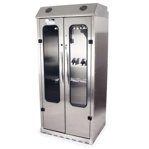 Sur-Dry Stainless Steel 30" Wide Scope Drying Area for up to 8 Scopes. Tempered Glass Double Doors, Key Lock. Positive
