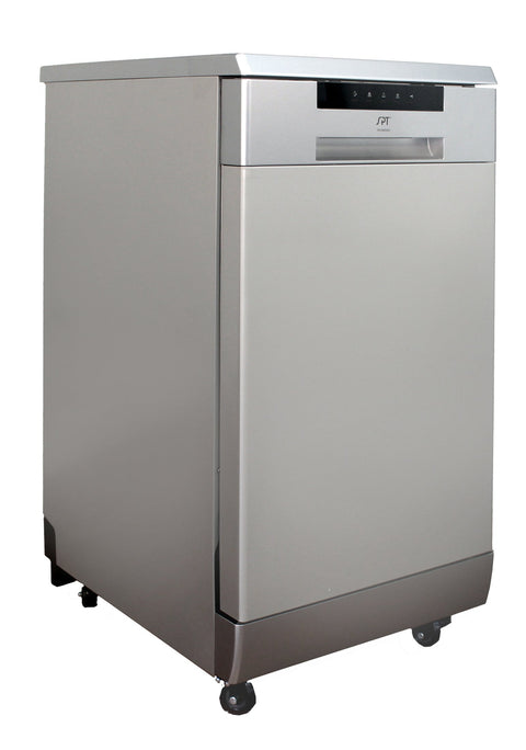 Accucold 18" wide ENERGY STAR certified dishwasher in stainless steel with front controls