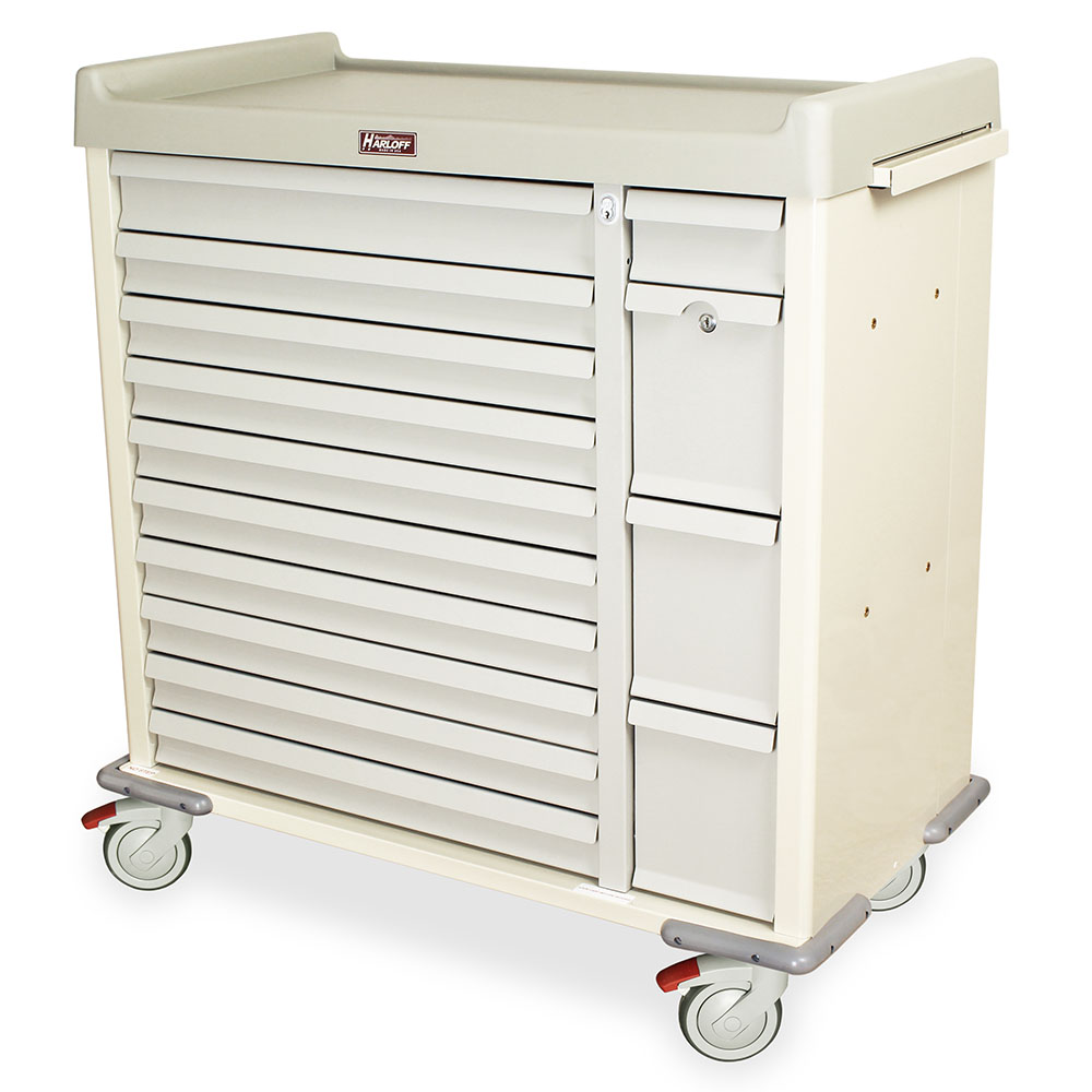 Harloff Standard Unit-Dose Box Cart with BEST® Lock, Capacity of 300 Boxes, Includes Pull-out Shelf, Internal Drawer