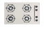 30" wide open burner gas cooktop in bisque with battery start ignition