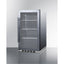 19" wide shallow depth indoor/outdoor beverage center with glass door and black interior
