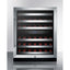 ADA compliant dual zone built-in wine cellar with digital thermostat, stainless steel trimmed shelves, and stainless ste