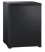 Compact solid door minibar in black with front lock
