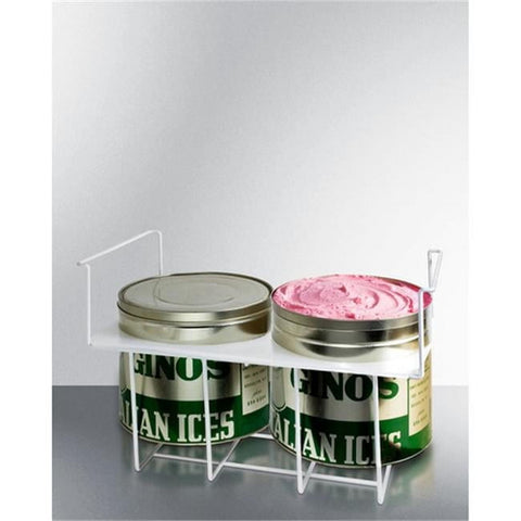Accucold Basket holder for two conventional round ice cream tubs (9.5 inch) available for any flat glass slide top