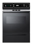 Black glass 220V electric wall oven with digital clock/timer and oven window; for cutouts 22 3/8" wide by 34 1/8" high