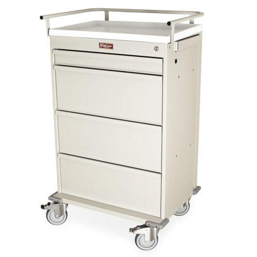 Harloff Universal Aluminum 4Wide Punchcard Medication Cart with Electronic Lock with Keypad and key lock Override.