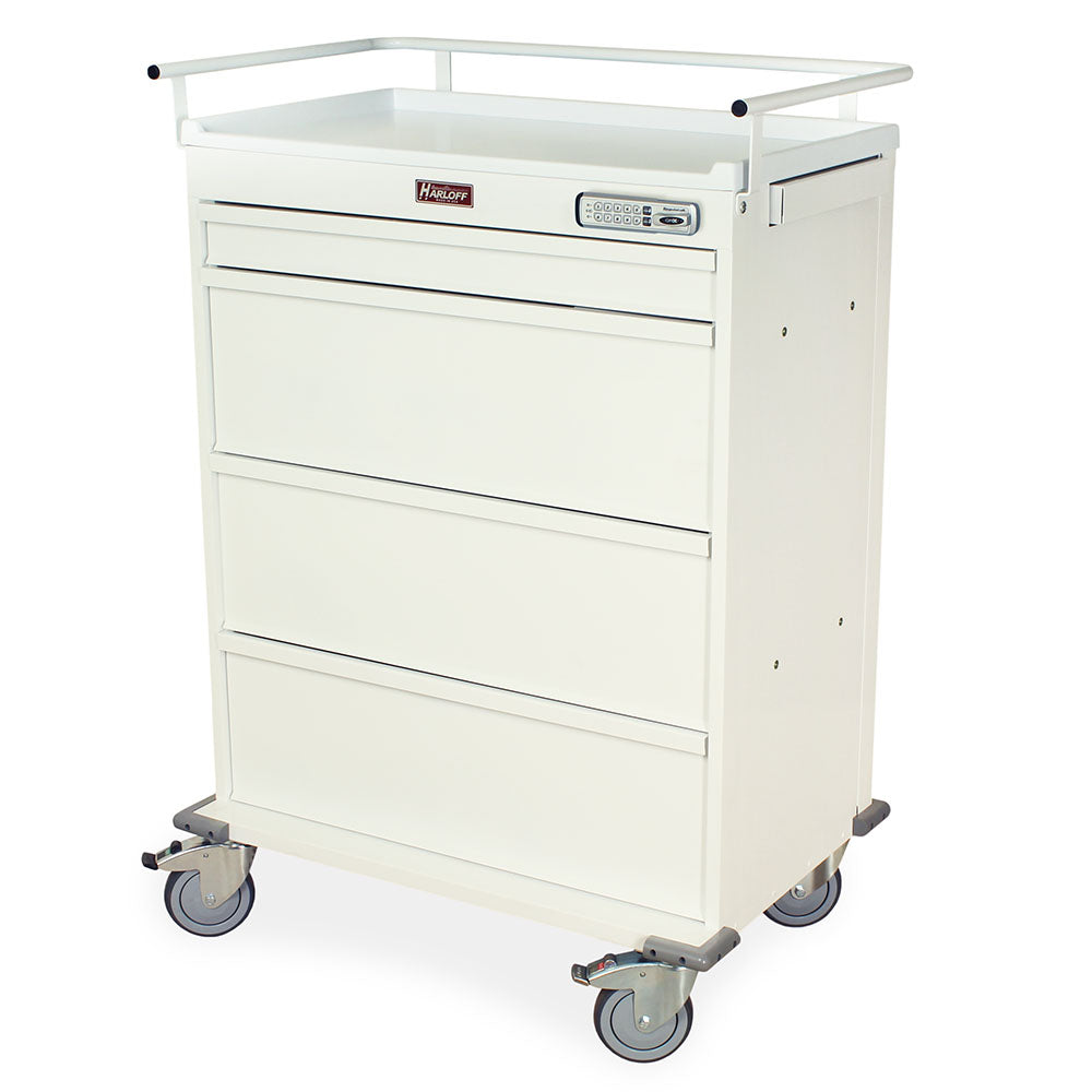 Harloff Value Punch Card Cart with Basic Electronic Pushbutton Lock with Key Lock Override. Factory Set User and