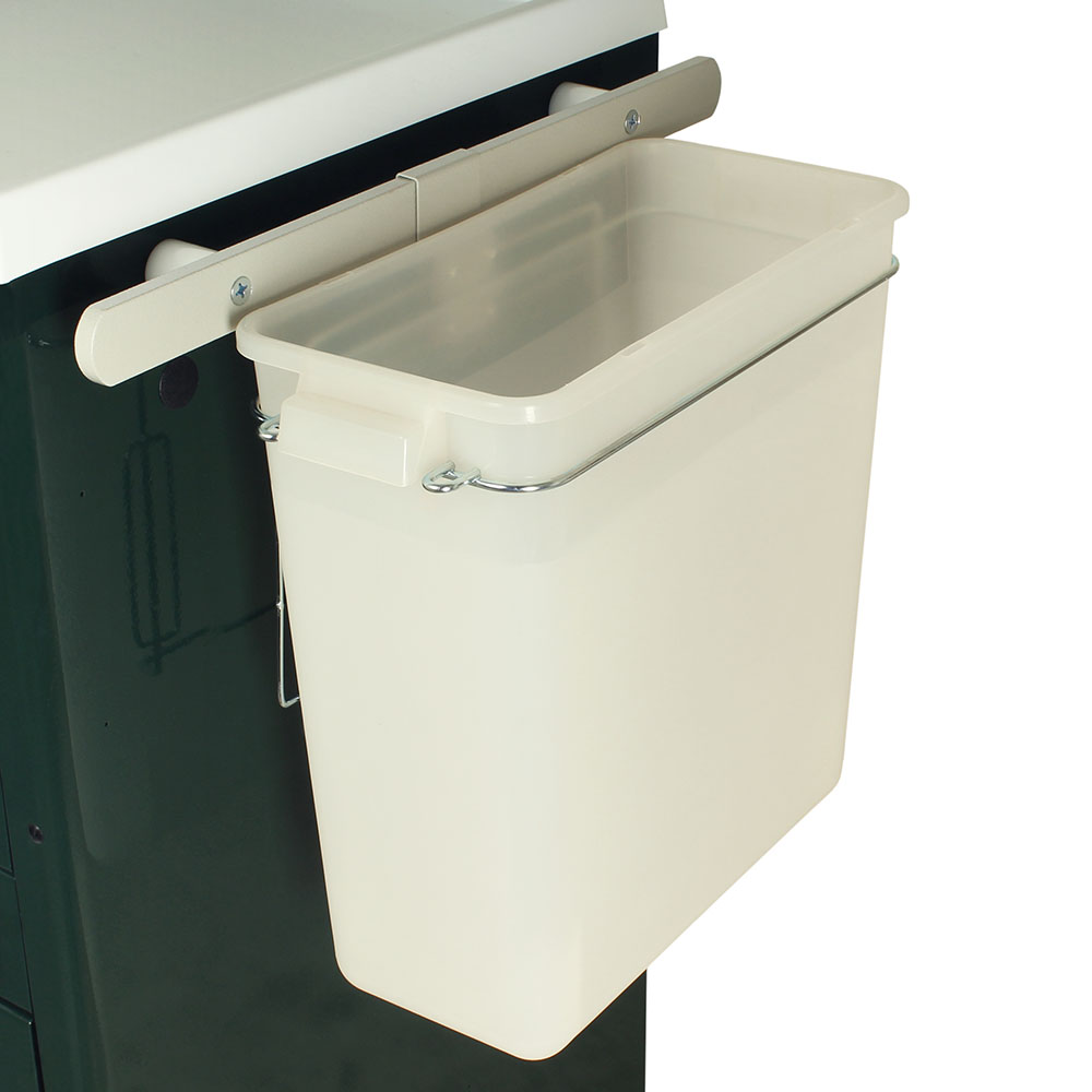 Three Gallon Medical Waste Container for M-Series or A-Series Carts, Rail Clip Mount, WASTE3GALRC
