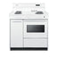 36" wide electric coil top range in white with storage compartment, oven window, and high backguard