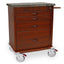 Short Wood Vinyl Aluminum Treatment Cart, Four Drawer, Key Lock, WV6350-CM