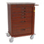 Wood Vinyl 6 Drawer Aluminum Emergency Cart