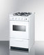 20" wide gas range in white with sealed burners