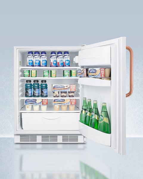 Accucold Built-in ADA compliant healthcare all-refrigerator with lock and copper handle, ADA (Model ADA404REFTBC)