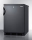 Outdoor all-refrigerator for built-in use, with lock, digital thermostat, black cabinet, and stainless steel door