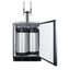Built-in commercially approved dual tap nitro coffee kegerator in stainless steel