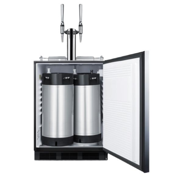 Accucold ADA compliant built-in commercial dual tap nitro-infused coffee dispenser in white, ADA (Model