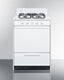 24" wide gas range in white with sealed burners and oven window