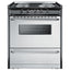 30" wide slide-in style electric coil range in stainless steel