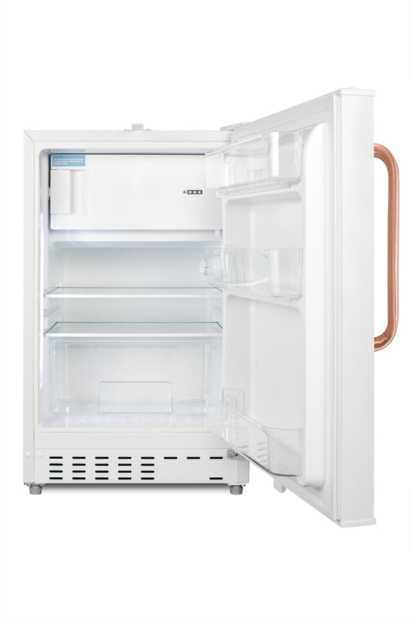 20" wide built-in undercounter ADA compliant refrigerator-freezer with a front lock and copper handle, ADA (Model ADA302