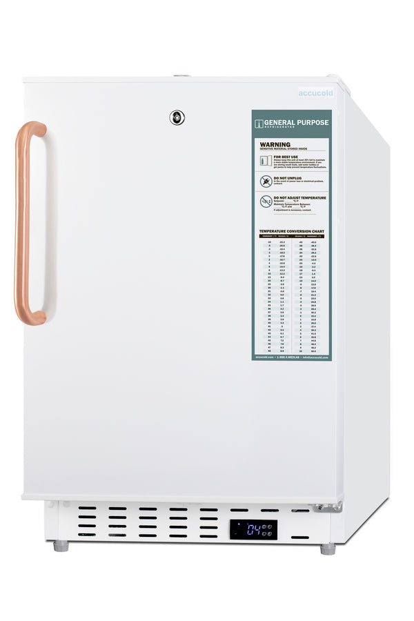 Accucold Built-in ADA compliant healthcare all-refrigerator with lock and copper handle, ADA (Model ADA404REFTBCLHD)