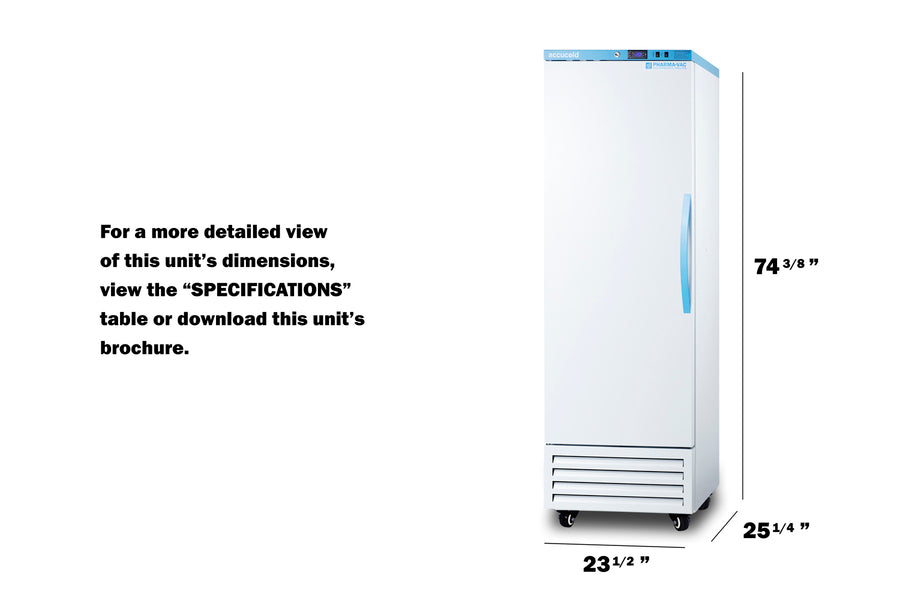 Accucold Performance Series upright frost-free Pharma-Vac all-freezer (Model AFS14PVLHD)