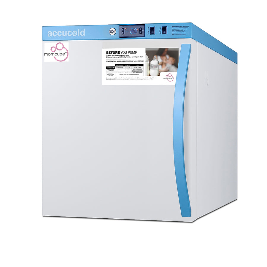 MOMCUBE countertop all-freezer for breast milk storage (Model AFZ1PVMCLHD) - Angle