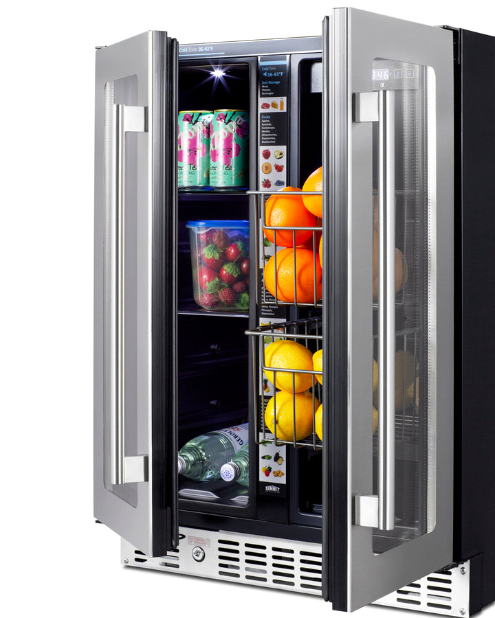 French door undercounter ADA compliant pantry for fruits, vegetables and perishables (Model ALFD24WBVCSSPANTRY)