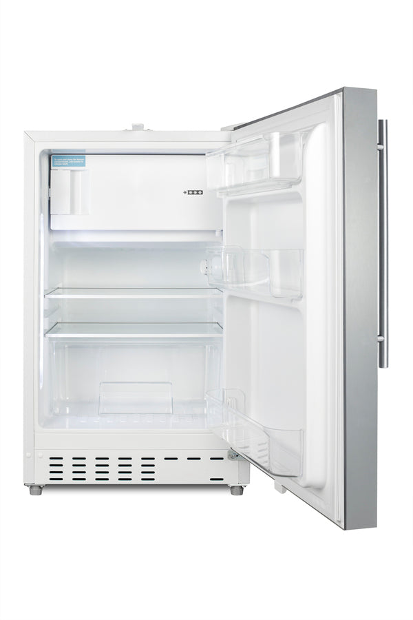 Accucold ADA compliant built-in or freestanding 20" wide refrigerator-freezer for residential use with lock (Model ALRF48SSHV)