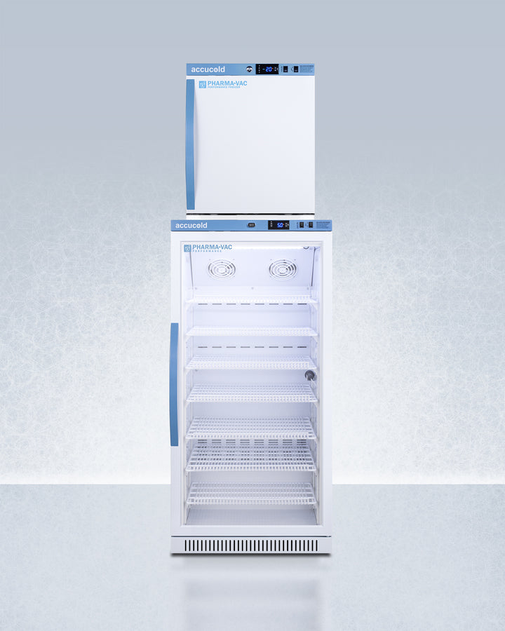 Accucold Stacked combination of ARG8PV all-refrigerator with antimicrobial, Left Hinge – ARG8PV-FS30LSTACKMED2LHD