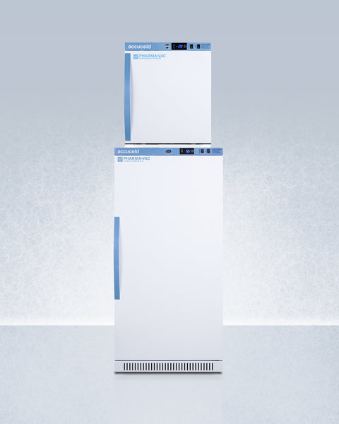 Accucold Stacked combination of ARS8PV all-refrigerator with antimicrobial silver-ion handle – ARS8PV-FS30LSTACKMED2