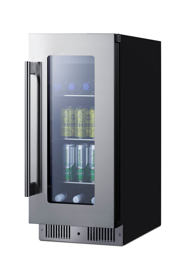 Accucold 15" Wide Built-in Beverage Center with Seamless Stainless Steel Door Trim (Model CL156BV1)