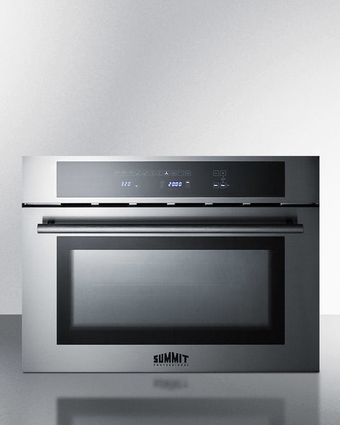 24" Wide Built-in Speed Oven with Convection, Microwave, and Standard Oven Settings in a Stainless Steel and Glass Finis
