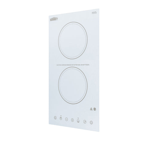 15" Wide 115V 2-Burner Radiant Cooktop (Model CR2B15T2WTK15) - Angle