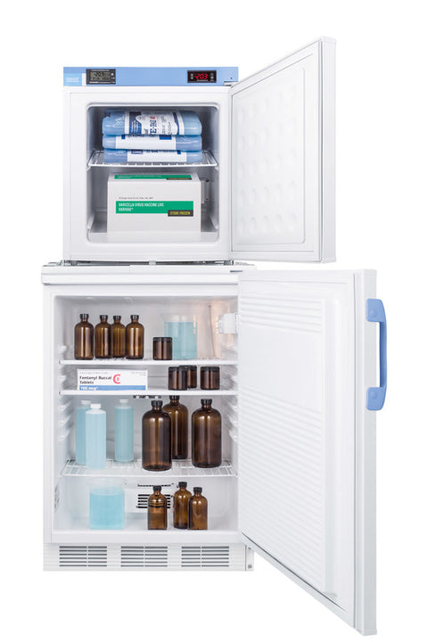 Accucold 24" Wide All-Refrigerator/All-Freezer Combination (Model FF7LW-FS24LSTACKMED2)