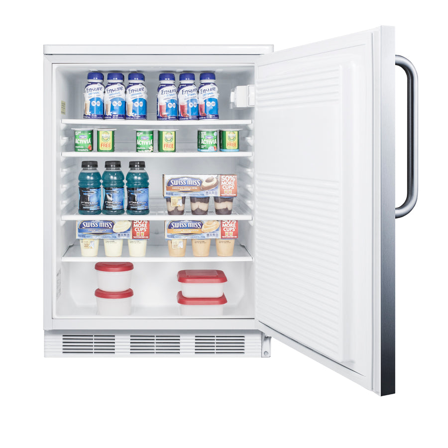 Accucold Commercially listed built-in undercounter all-refrigerator for general, Left Hinge, ADA – FF7LWBISSTBADALHD