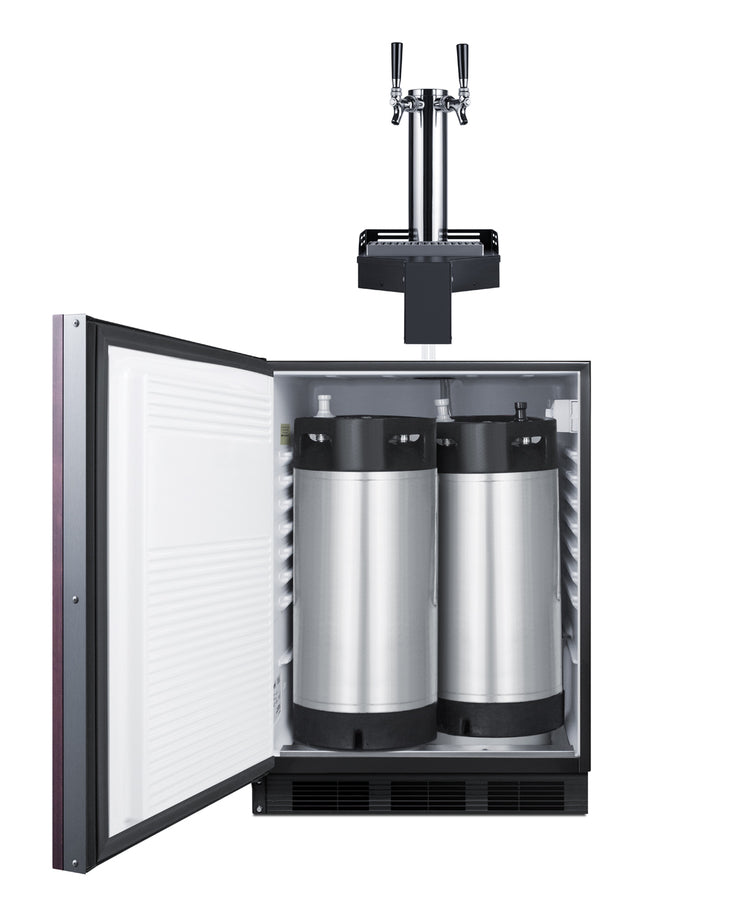 ADA height built-in undercounter Floating Tap Kegerator, requires no countertop drilling, ADA (Model SBC58BLIFFLTWCFADAL