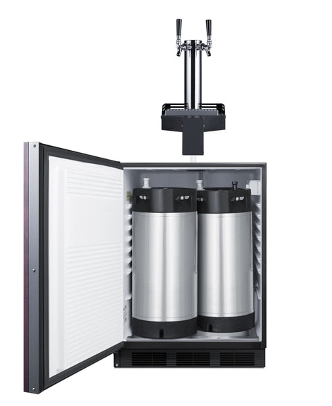 ADA height built-in undercounter Floating Tap Kegerator, requires no countertop drilling, ADA (Model SBC58BLIFFLTWCFADAL