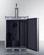 Built-in undercounter single tap beer kegerator in complete stainless steel with panel-ready door