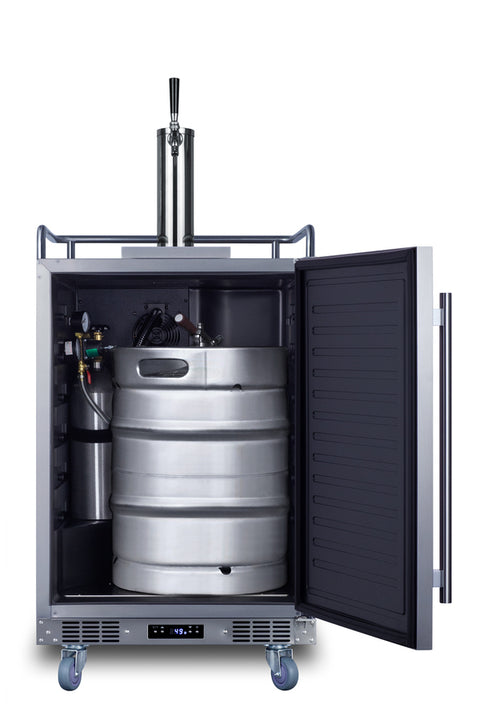 Built-in undercounter outdoor single tap beer kegerator in complete stainless steel (Model SBC683OS)