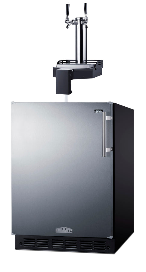 ADA height built-in undercounter Floating Tap Kegerator, requires no countertop drilling, ADA (Model SBC7BRSFLTWADALHD)