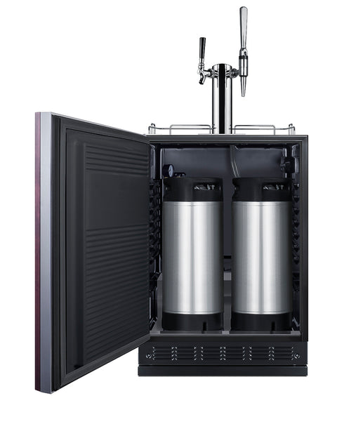 Commercial dual tap cold brew/nitro coffee kegerator designed for built-in applications (Model SBC7BRSIFCM2LHD)