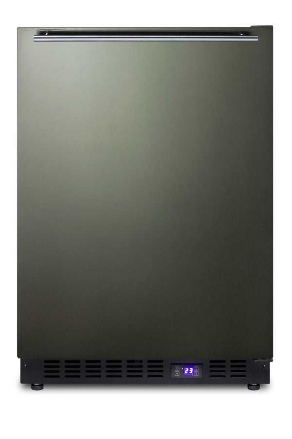 Accucold Frost-free built-in undercounter all-freezer for residential use, with icemaker, black stainless steel door, horizontal (Model SCFF53BXKSHHIMLHD)