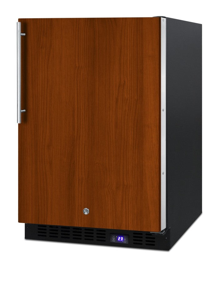 Frost-free outdoor all-freezer for built-in or freestanding use with icemaker, panel-ready door, black cabinet, digital