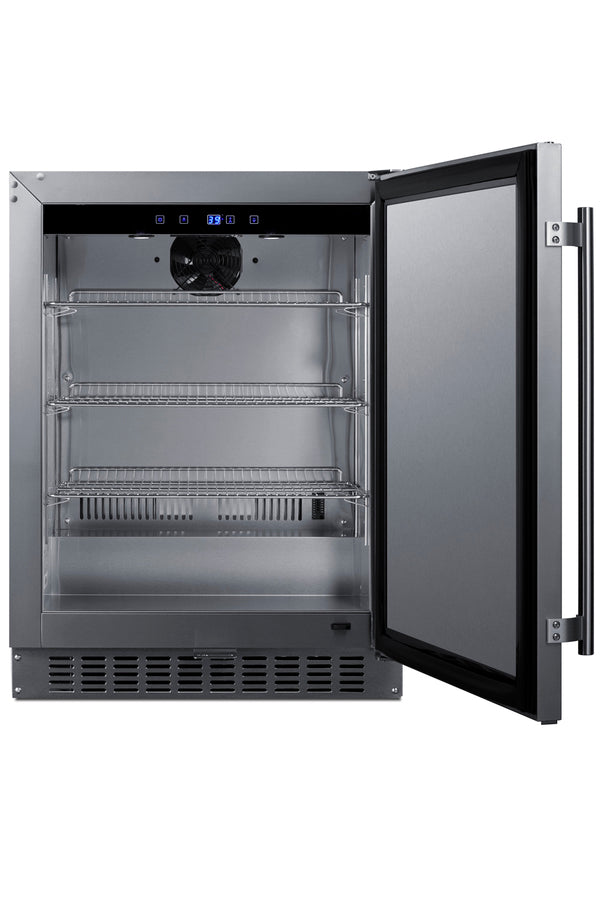 18" deep 24" wide undercounter ADA height outdoor refrigerator, ADA (Model SPR618OSADA) - Open