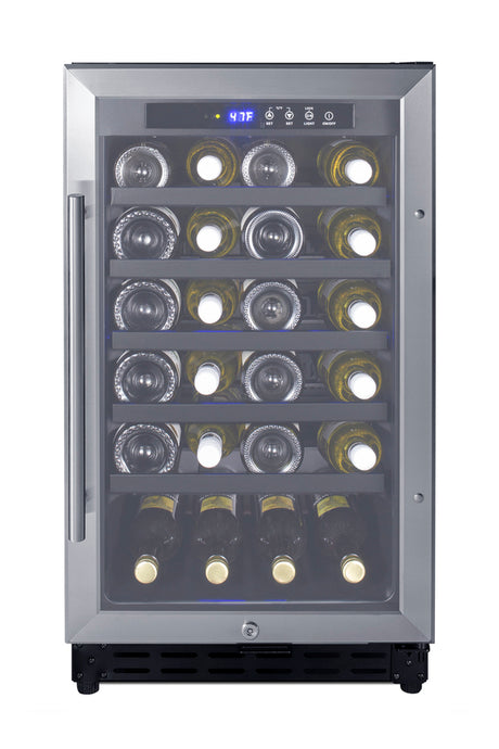 18" wide ADA compliant wine cellar for built-in or freestanding use, with digital controls, lock, and LED lighting, ADA (Model SWC1840BADA)