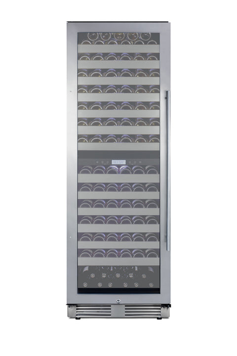Accucold Commercially approved dual zone wine cellar for built-in or freestanding use with seamless stainless steel door and full (Model SWCP2163LHD)