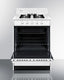 24" wide gas range in white with open burners and battery-start ignition