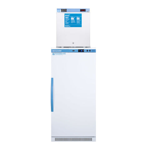 Accucold Stacked combination of ARS8PV all-refrigerator with antimicrobial silver-ion handle – ARS8PV-FS24LSTACKMED2